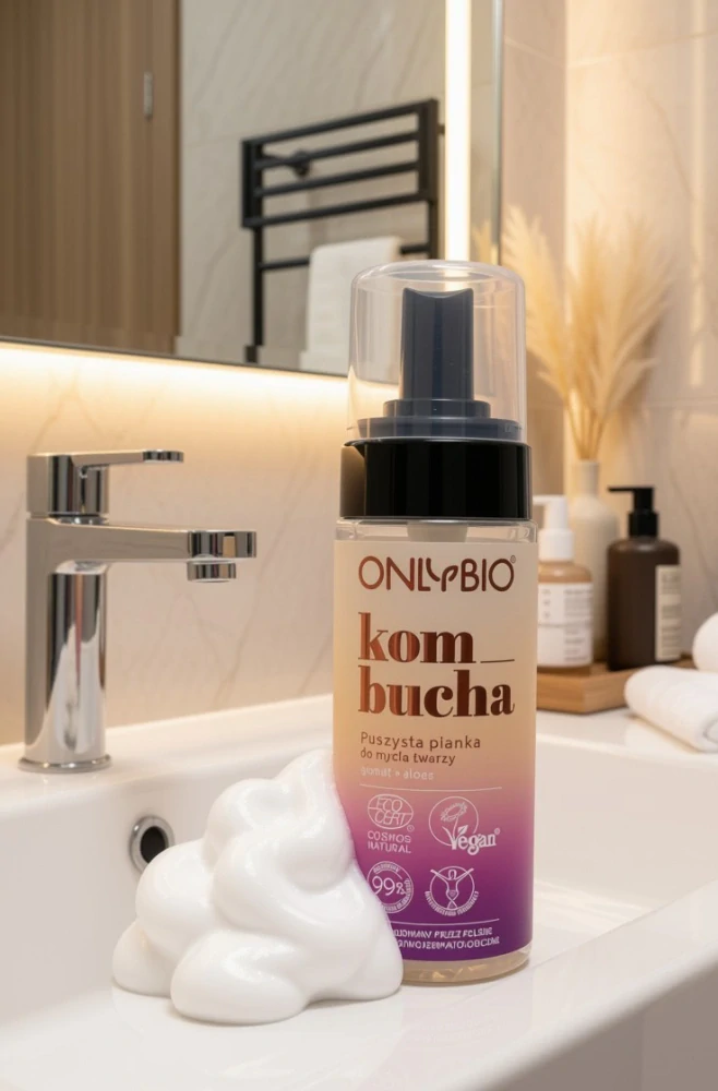 OnlyBio Nadýchaná pěna na mytí obličeje Kombucha
