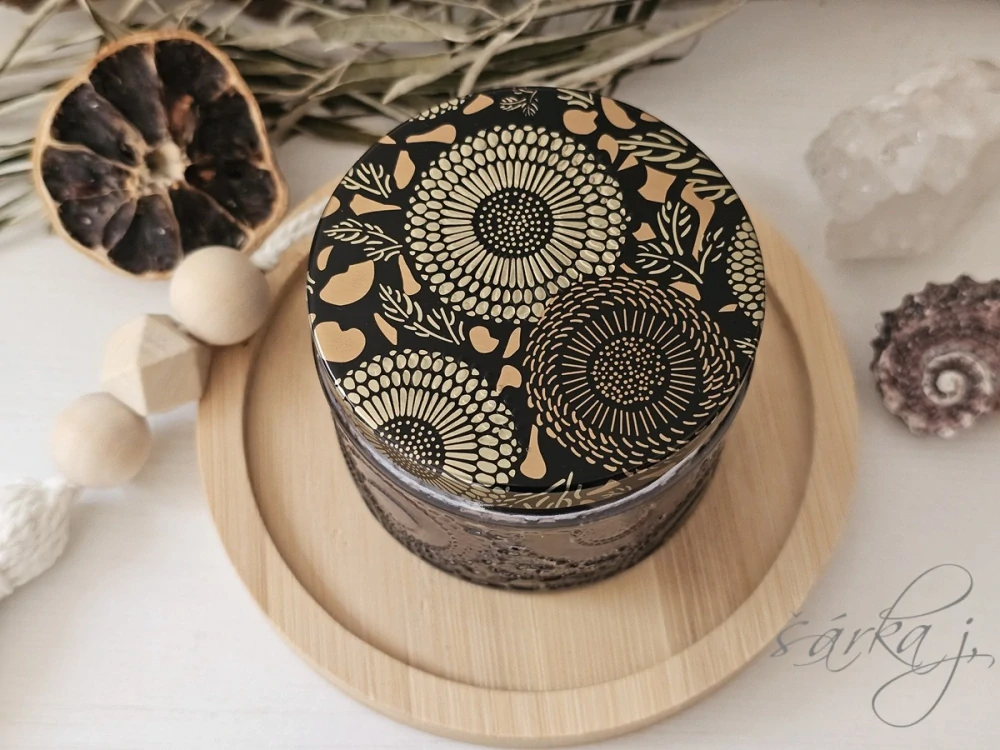 Mandala skleněná dóza Vintage tónování