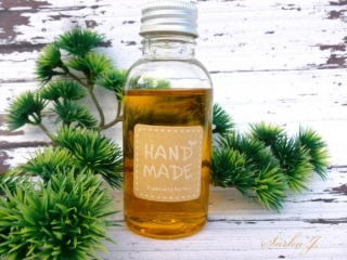 samolepící etiketa - HAND MADE - natura čtvereček