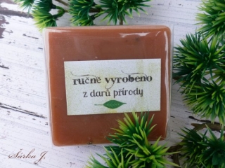 samolepící etiketa - RUČNĚ VYROBENO Z DARŮ PŘÍRODY