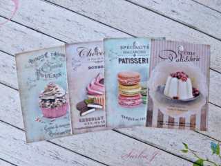 dárkové kartičky, visačky - sada SPECIALITÉS MACRONS