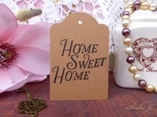 kartonová visačka Kraft - Home Sweet Home