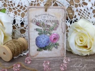 dárková visačka - kartička Cacao Payraud Flowers