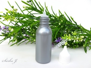 šedo-stříbrná lahvička + kapací uzávěr, 35 ml