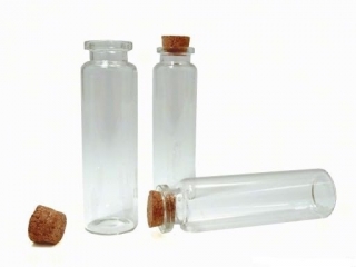skleněná lahvička s korkem, 20 ml