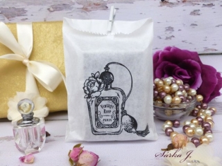 dárkový papírový pytlíček - PARFUM VINTAGE ROSE