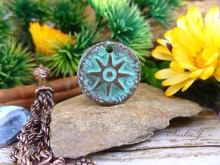 patinovaný přívěsek SLUNCE - kolekce Antiqued Turquoise
