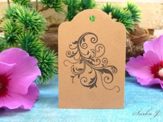 dárková kraft visačka - ornament