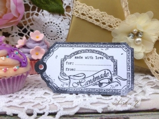 dárková visačka - made with love - Handmade