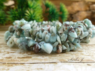LARIMAR NATUR - náhrdelník z kamínkových zlomků